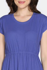Zivame 2 Mile Fashion Knit Poly Loungewear Dress - Iris Bloom — thumbnail 7